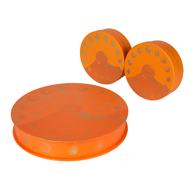 硬いリフトオフ蓋（天と地）の丸いチョコレートボックス