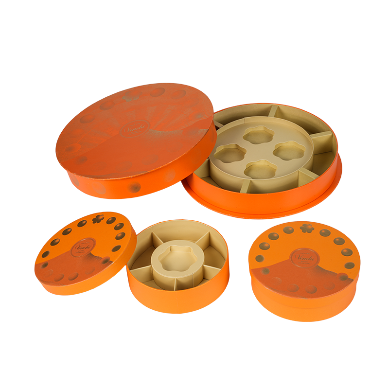 硬いリフトオフ蓋（天と地）の丸いチョコレートボックス