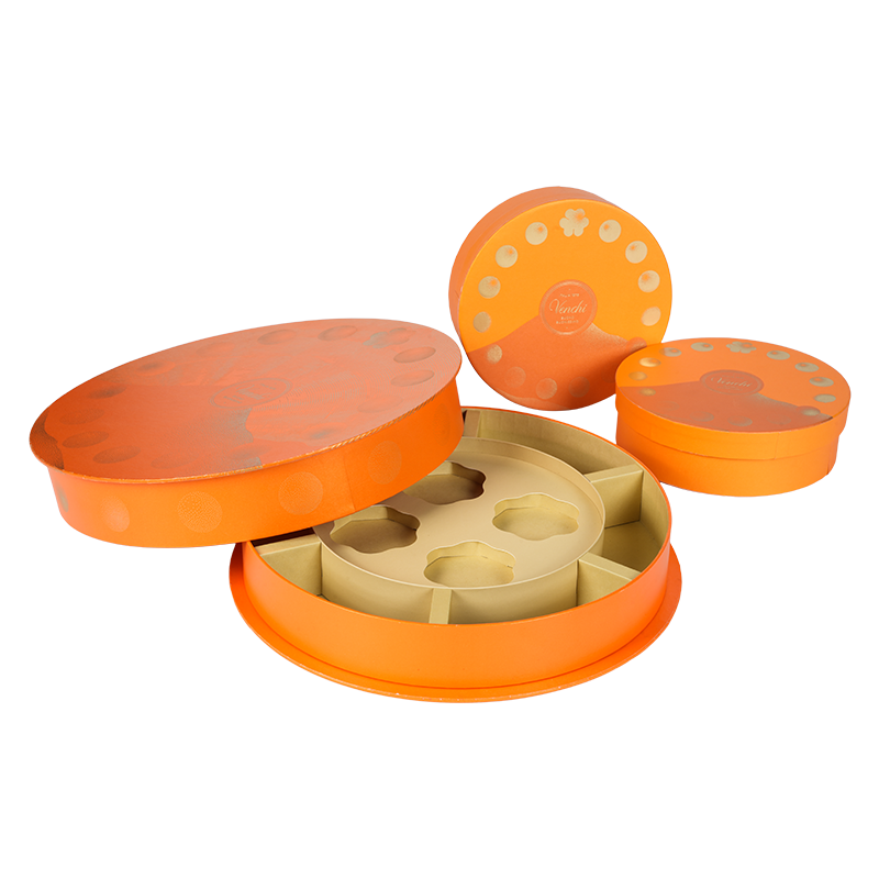 硬いリフトオフ蓋（天と地）の丸いチョコレートボックス