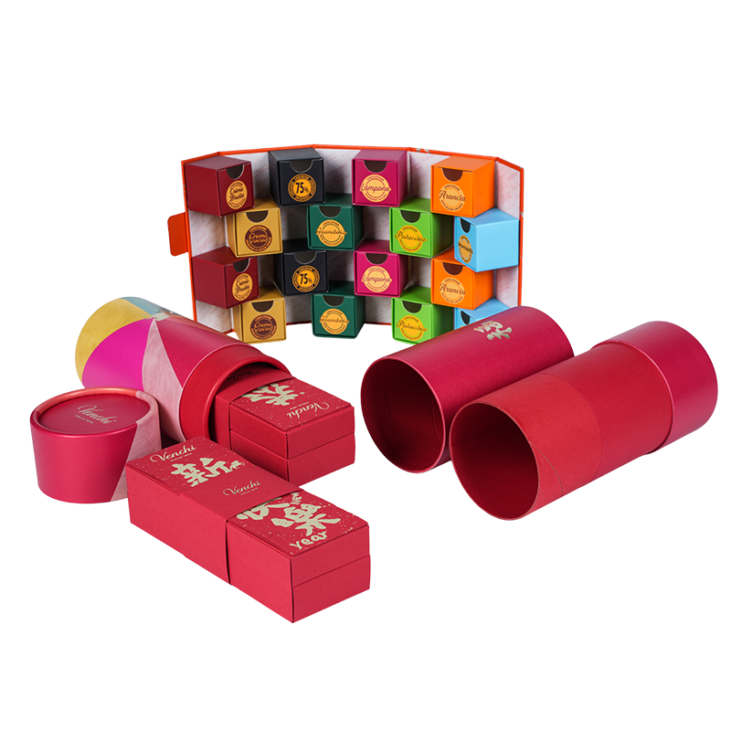 硬いリフトオフ蓋（天と地）の丸いチョコレートボックス