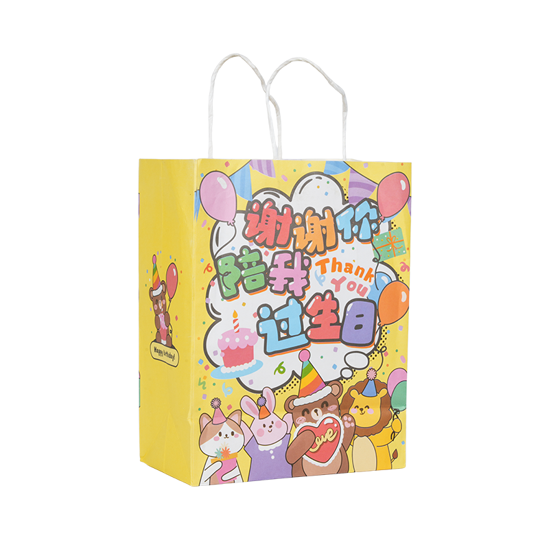 ホリデーをテーマにした縦型クラフト紙トートバッグ