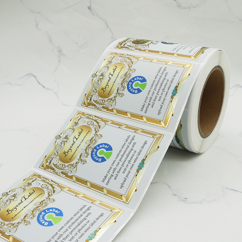 マットホイルエンボス加工ワインボトルラベル