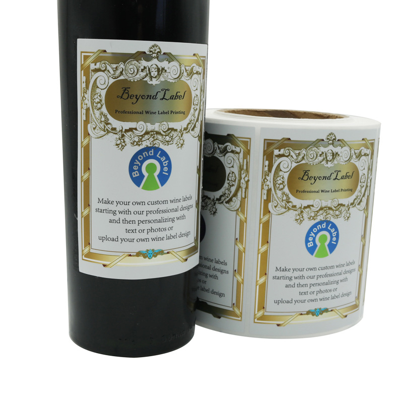 マットホイルエンボス加工ワインボトルラベル