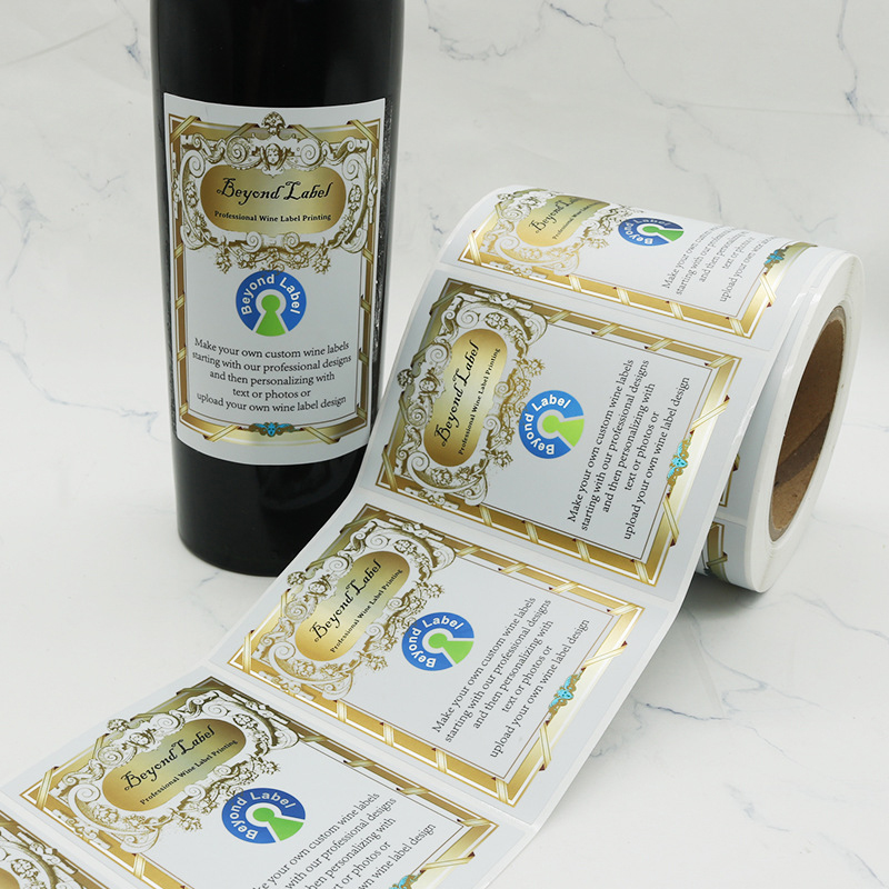 マットホイルエンボス加工ワインボトルラベル