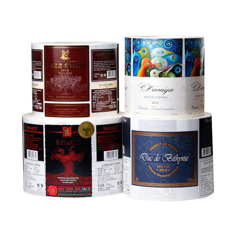 マットホイルエンボス加工ワインボトルラベル