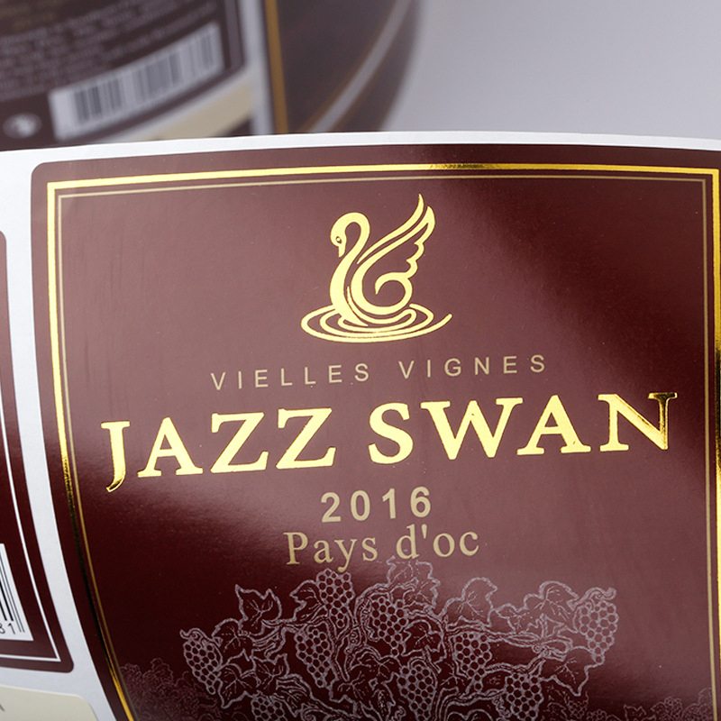 マットホイルエンボス加工ワインボトルラベル