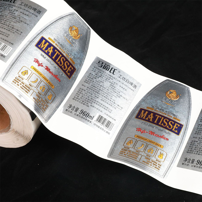 マットホイルエンボス加工ワインボトルラベル