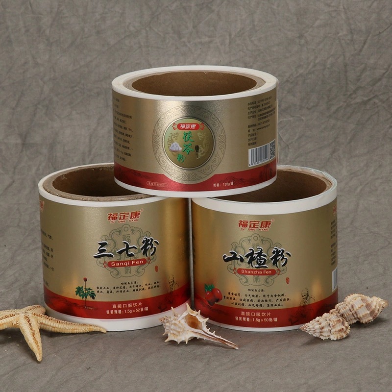 健康補助食品用の粘着ラベル