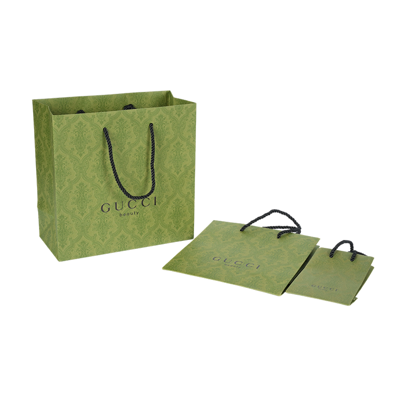 スキンケア包装用の厚みのある水平ハンドル白いボール紙紙袋