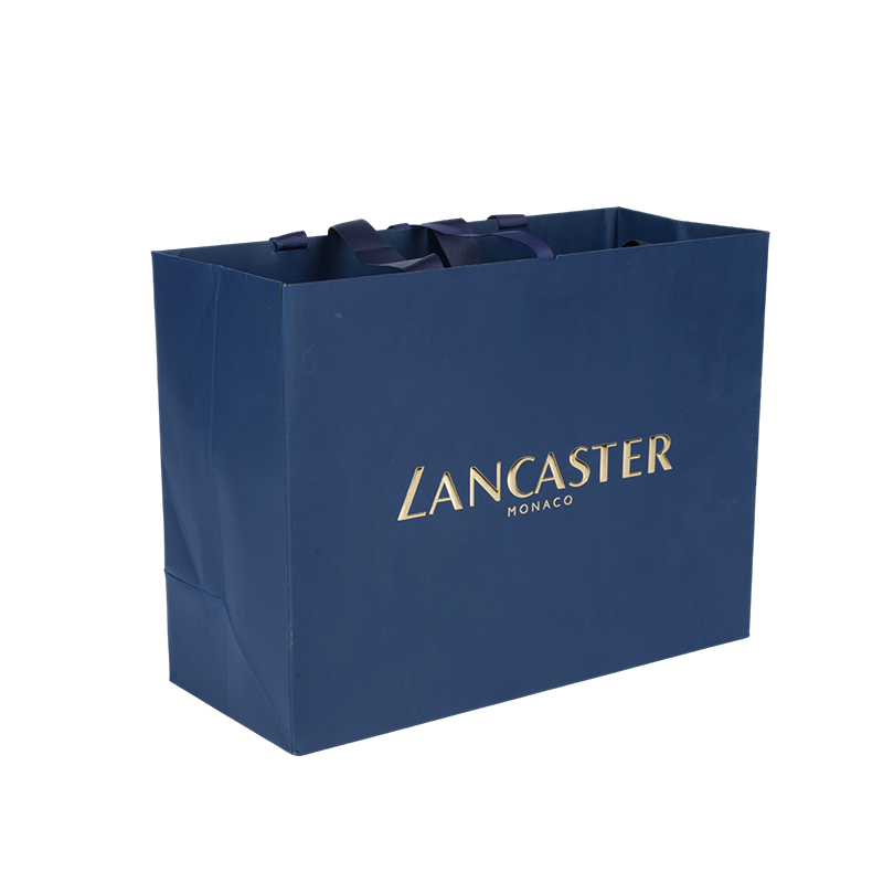 スキンケア包装用の厚みのある水平ハンドル白いボール紙紙袋